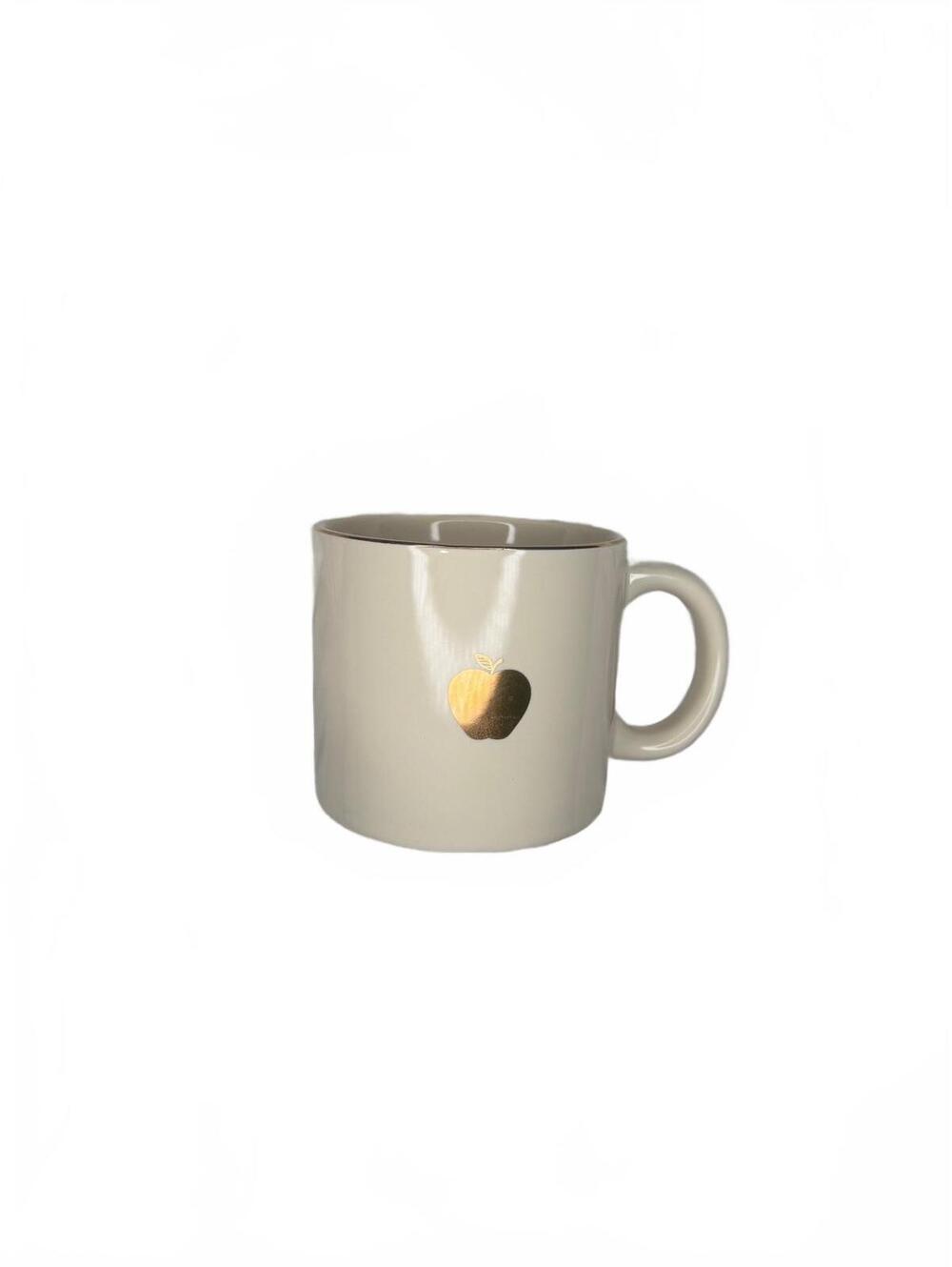 Lady Jayne Ceramic Coffee Mug with Gold Apple Design, 14.6 oz